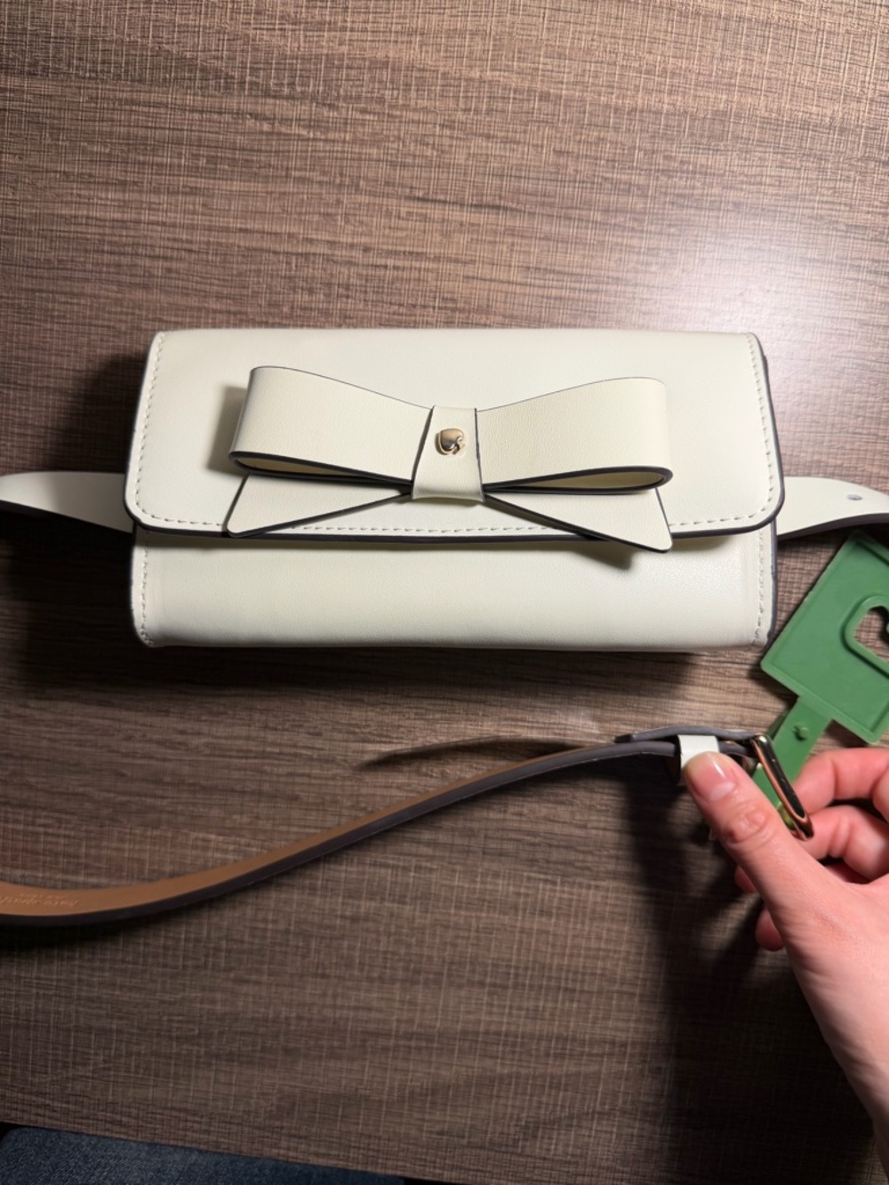 Kate Spade Leather Bow Belt Bag / Waist Bag – Cream